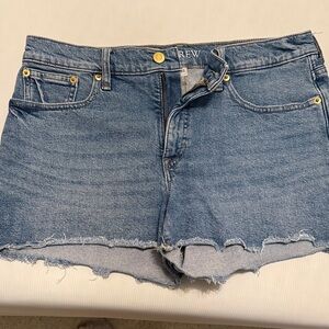 J. Crew Women's Frayed Hem Blue Jean Shorts